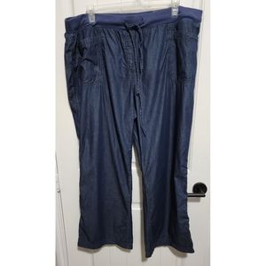 Style&Co lightweight denim pants 3X wide leg comfort elastic waist NWT NEW